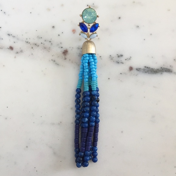 🆑 "Tuula" Earrings || Blue Tassel Statement - Picture 6 of 10